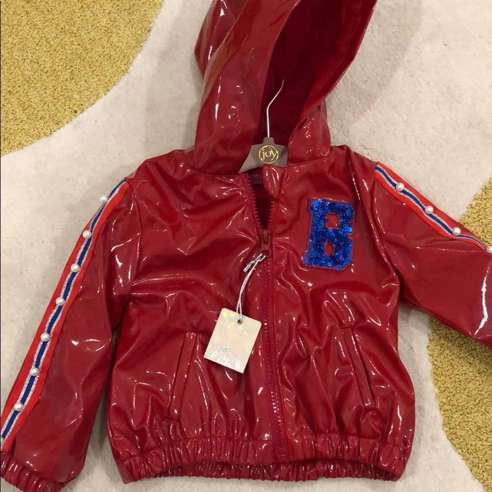 Red Patent leather jacket 18months